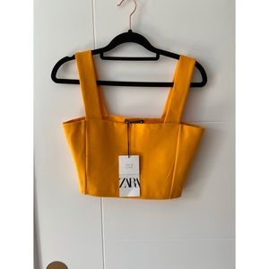 COPY - NEW ZARA Bright Orange Crop Top